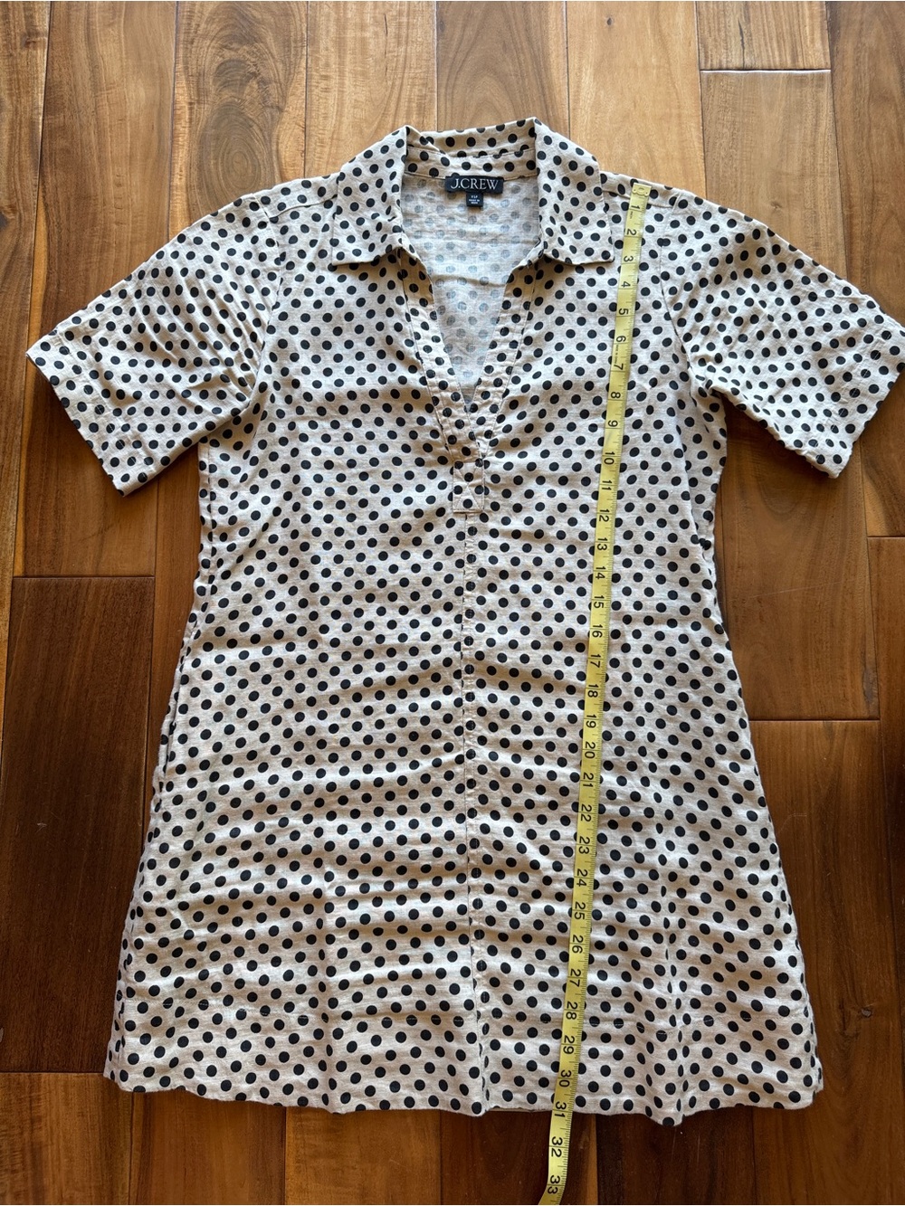 J. Crew tan Dress with Black Polka Dots - Picture 5 of 8